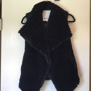 Anthropologie NVLT navy Faux Fur Vest
